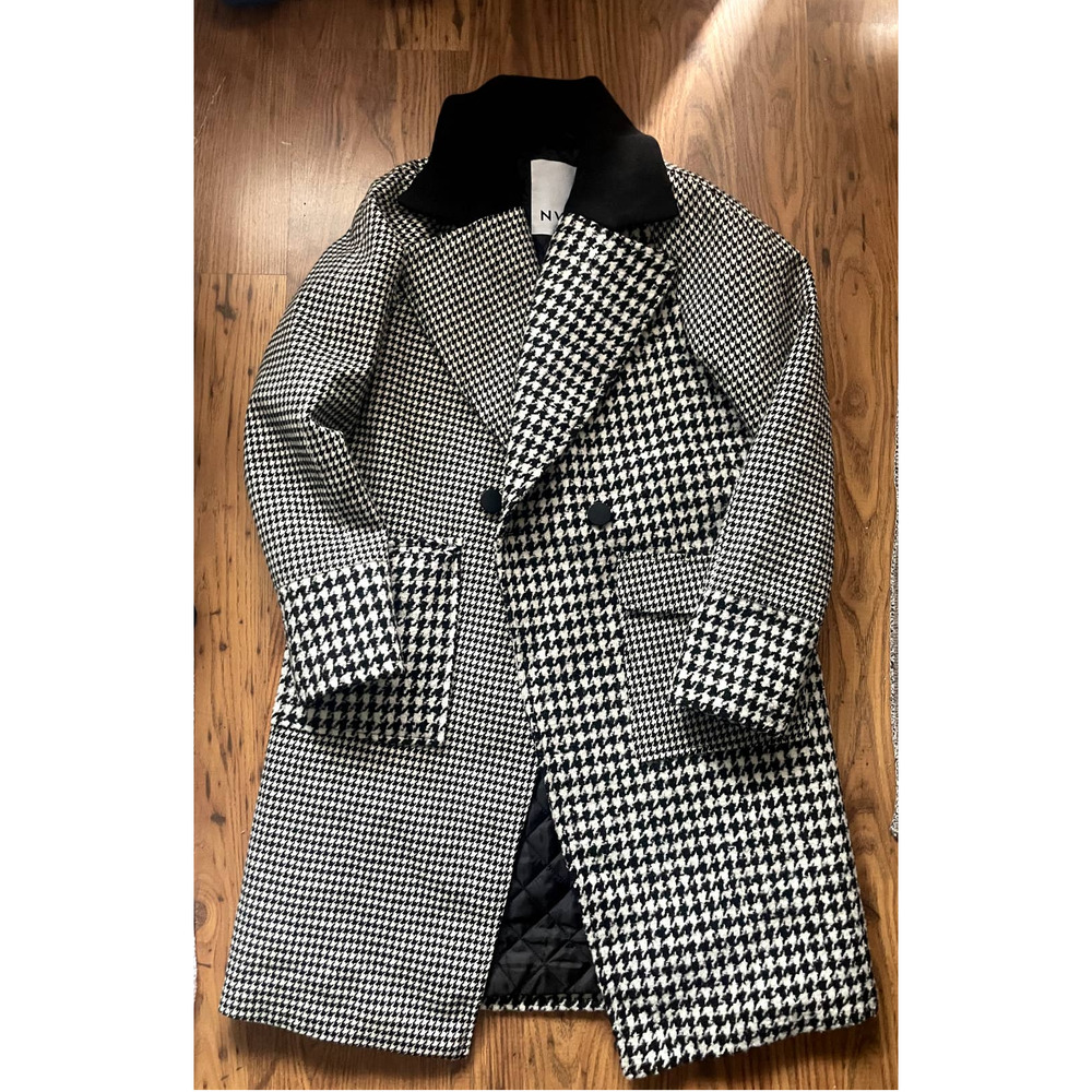 NVLT Black and White Houndstooth Coat
